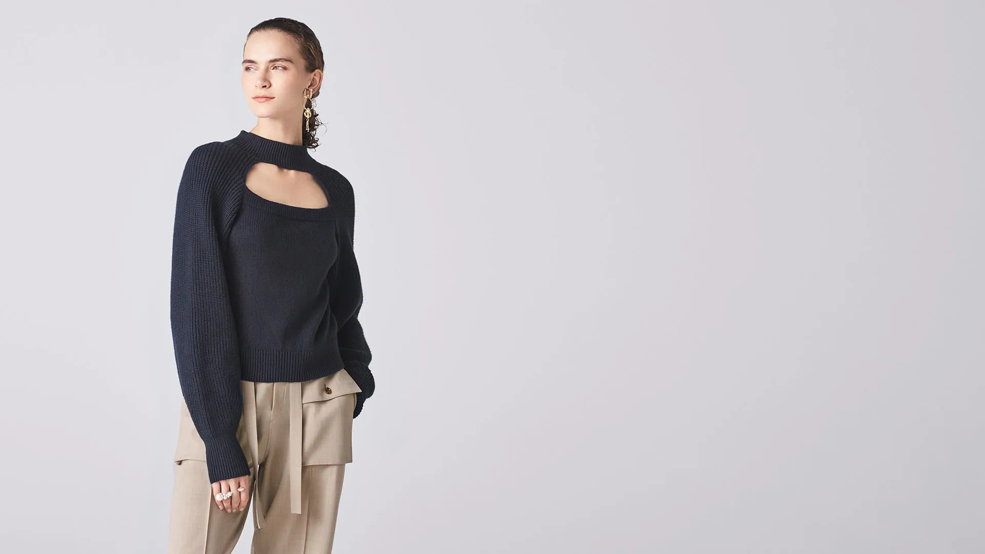 Dark Navy Void Turtleneck Top