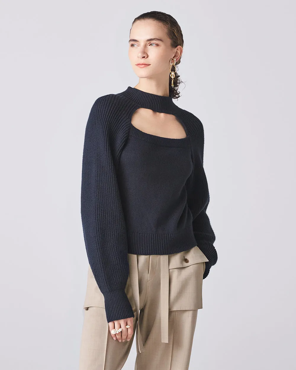 Dark Navy Void Turtleneck Top