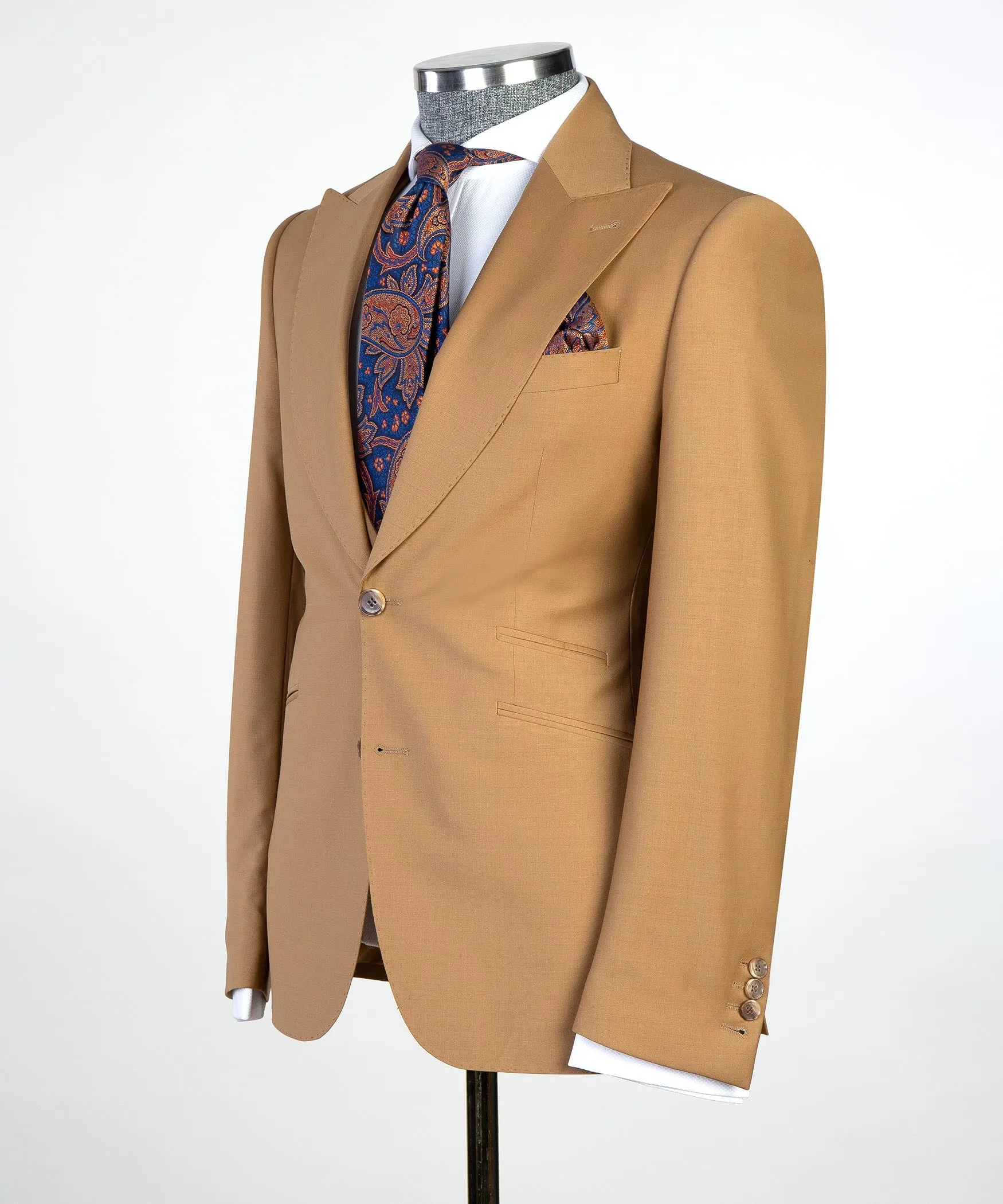 Deep Orange 3 Piece Suit For Men