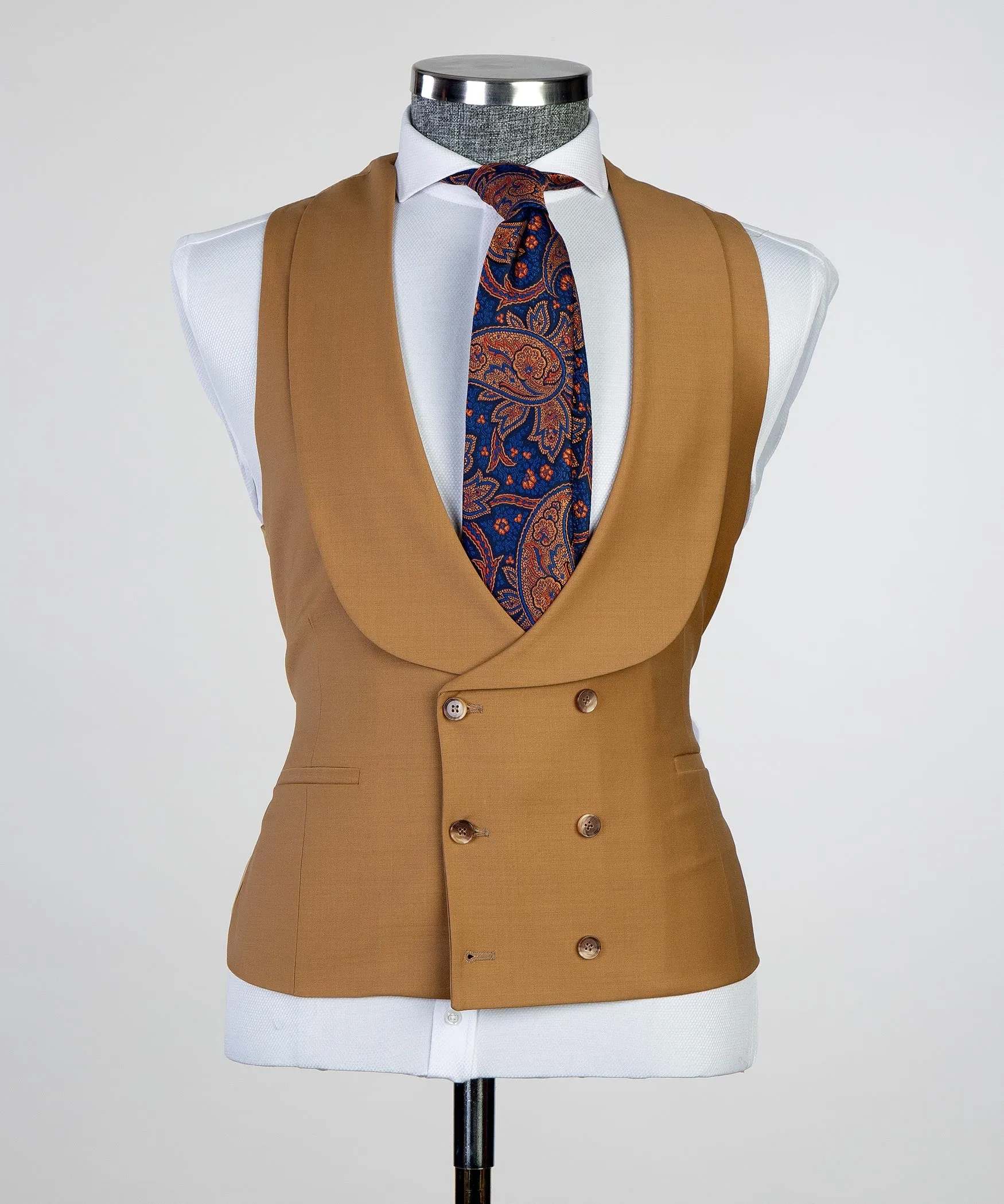 Deep Orange 3 Piece Suit For Men