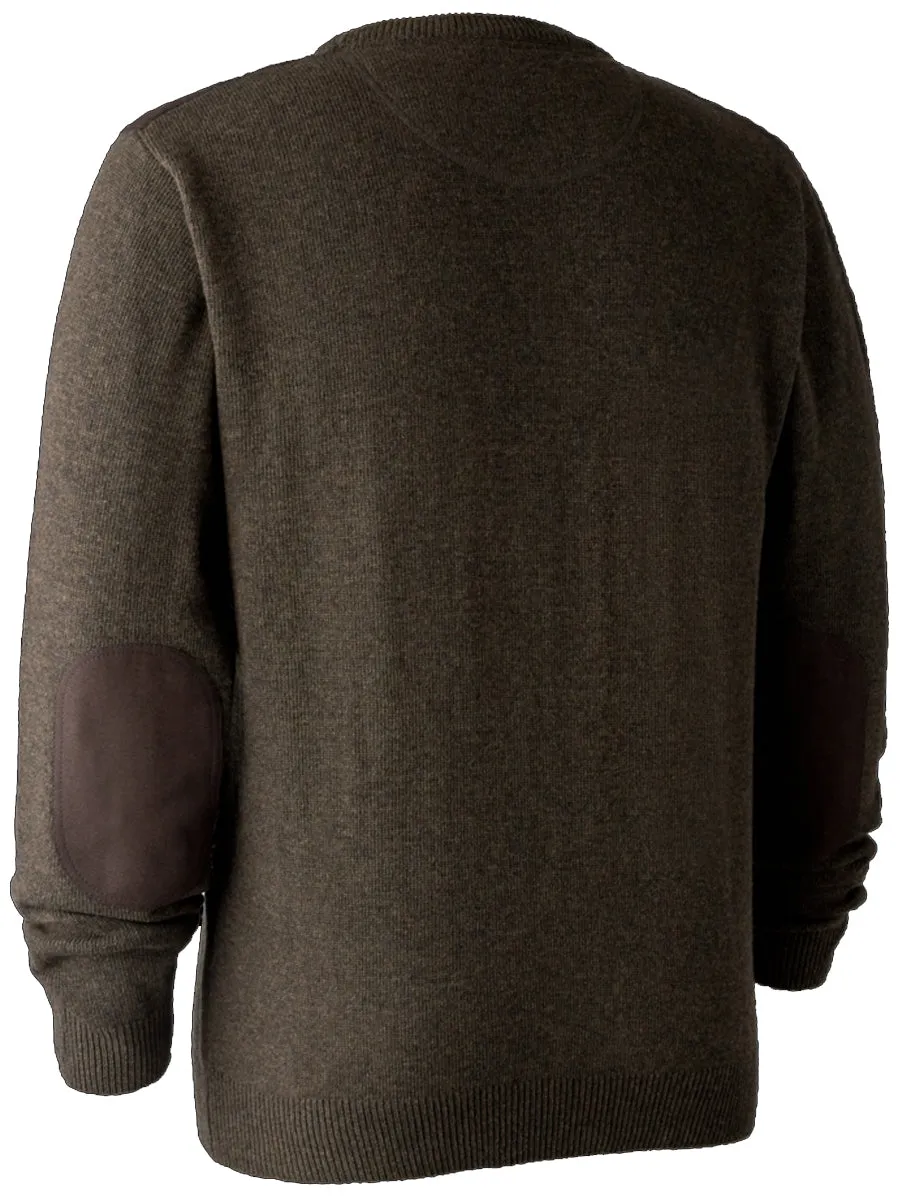 DEERHUNTER Sheffield Knit O-Neck Jumper - Mens - Dark Elm