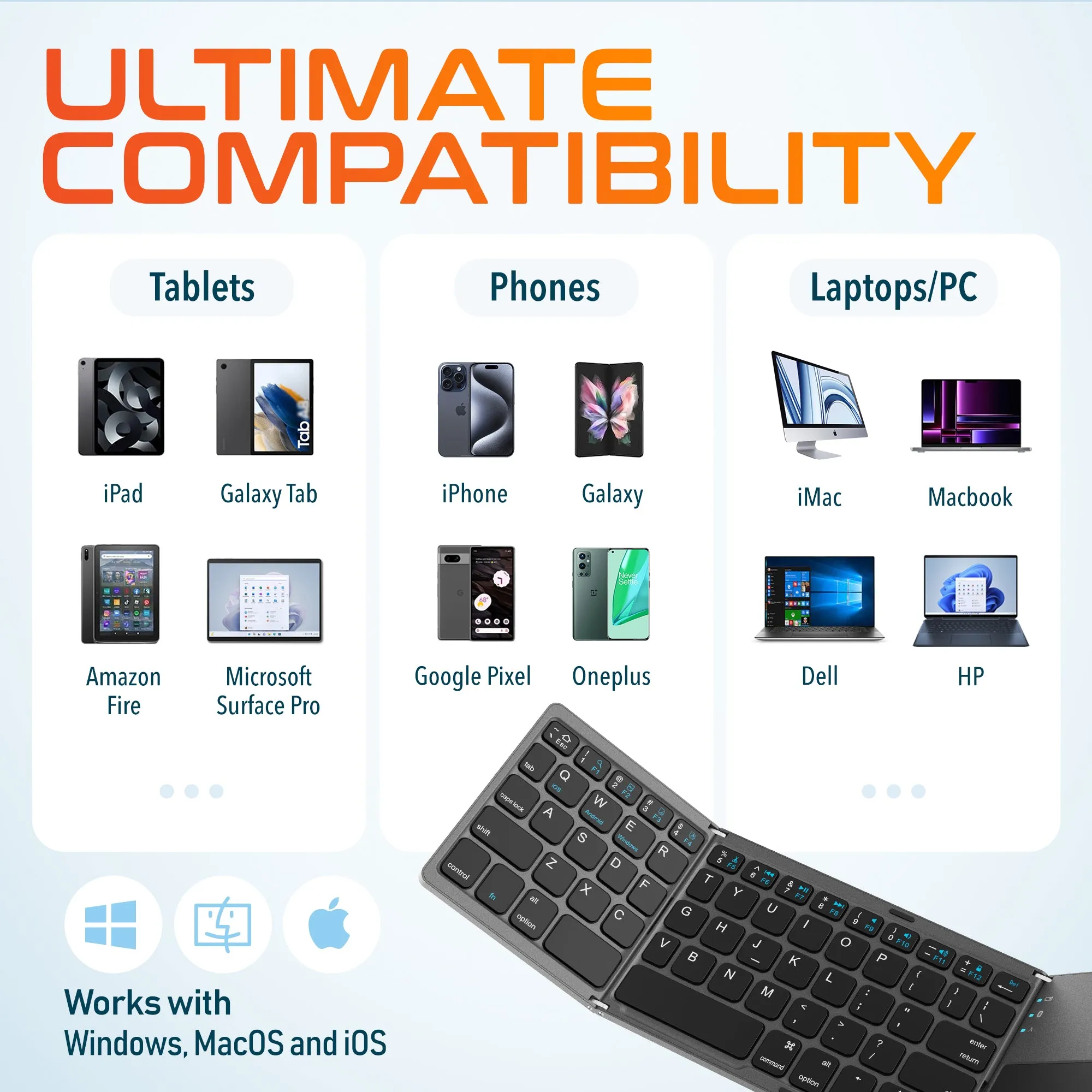 Delton KB75 Wireless Foldable Keyboard