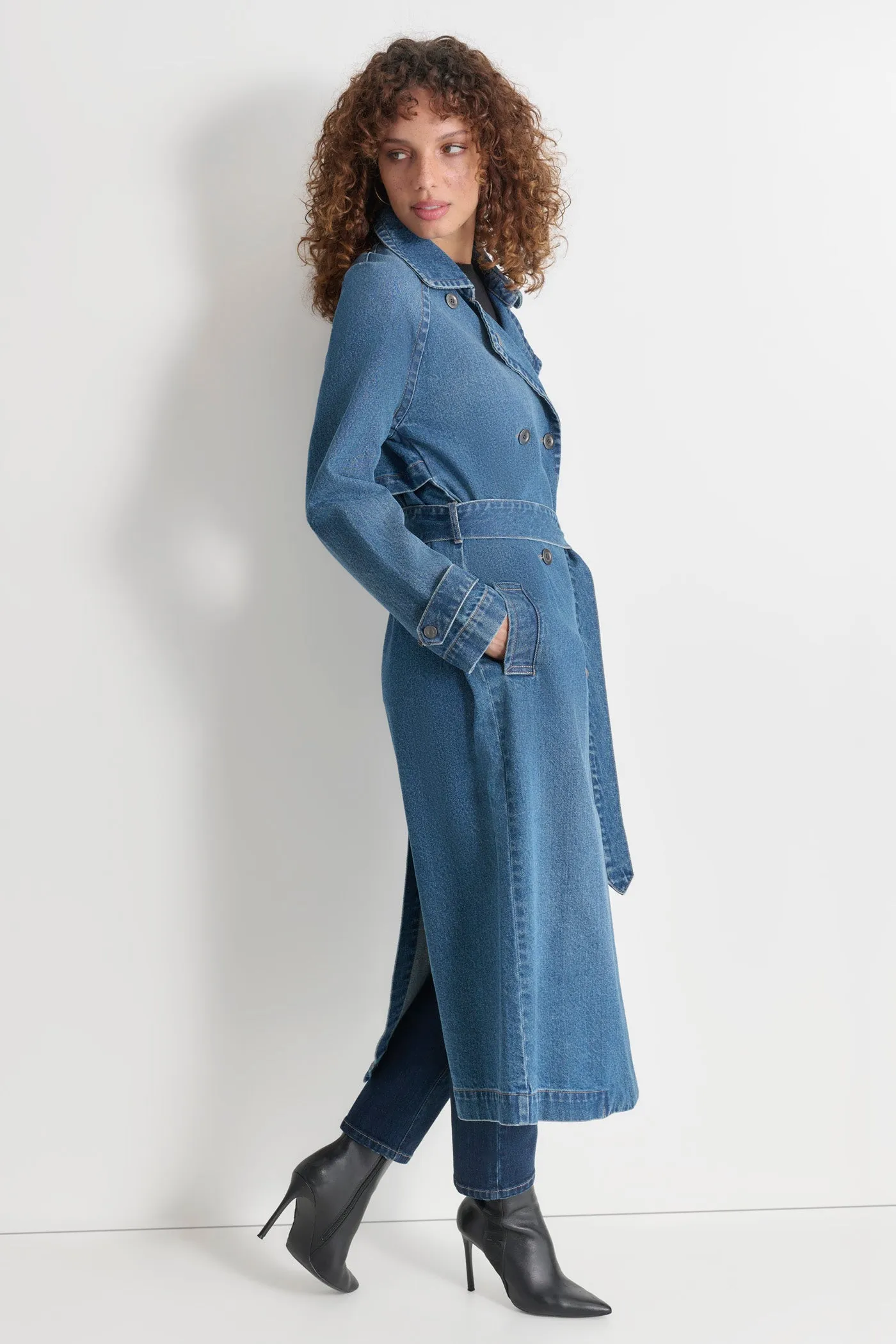 DENIM TRENCH COAT