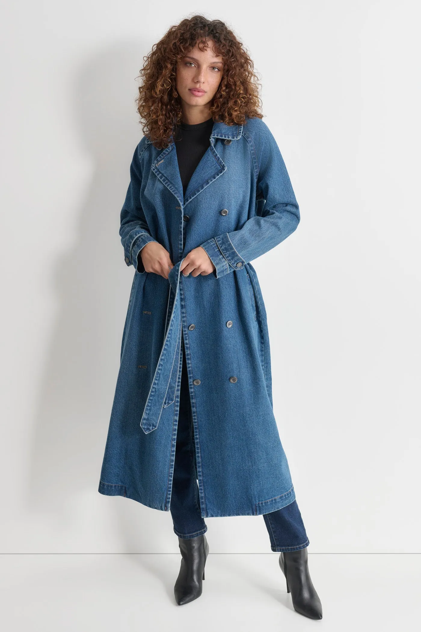 DENIM TRENCH COAT