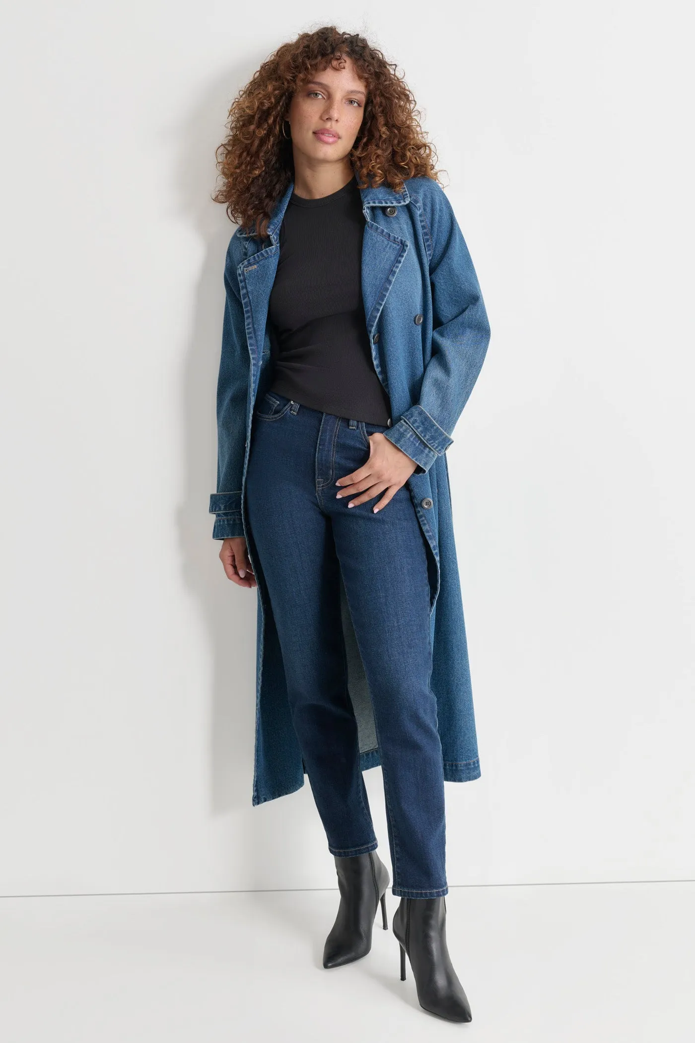 DENIM TRENCH COAT