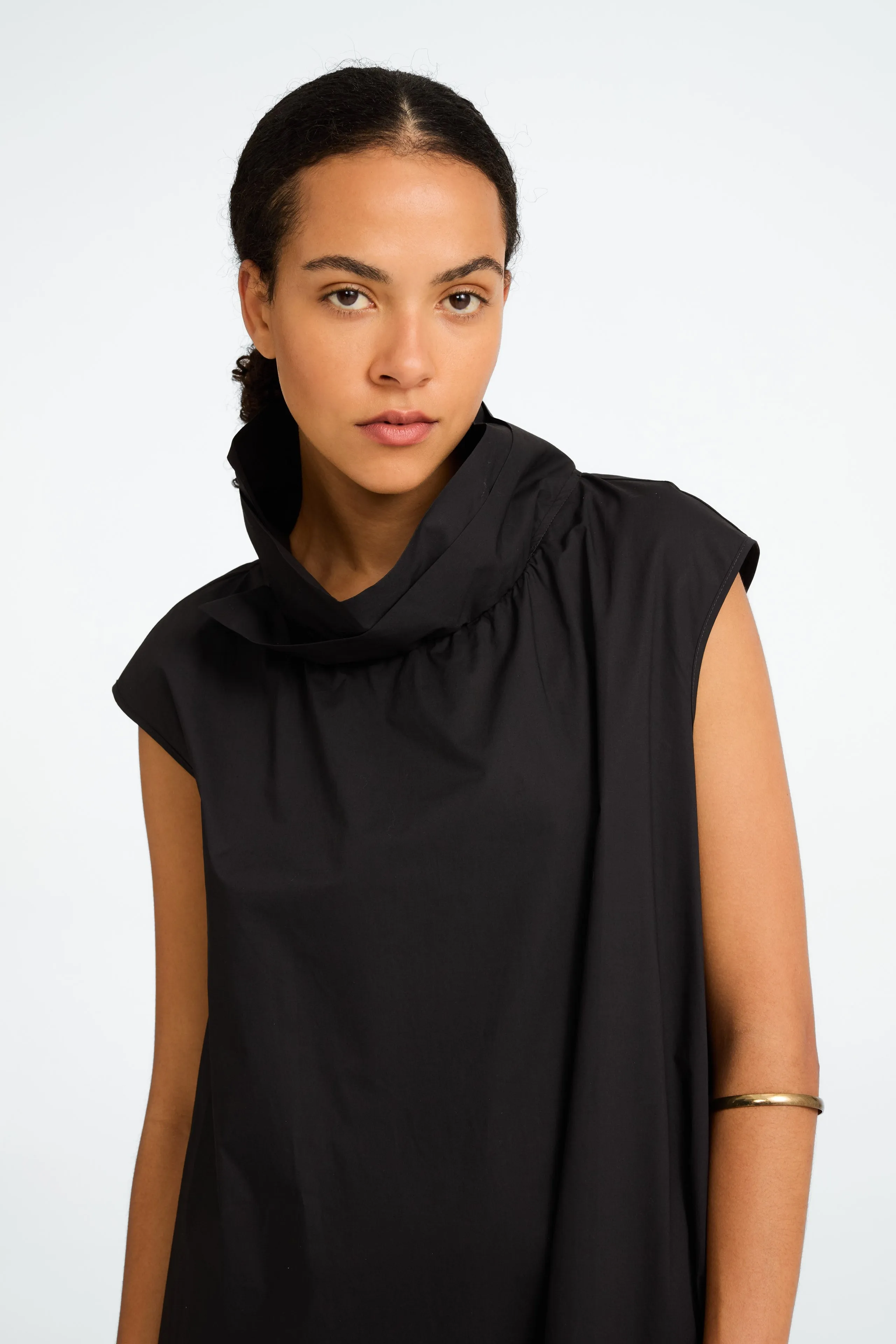 Dress poplin cotton blend | Black