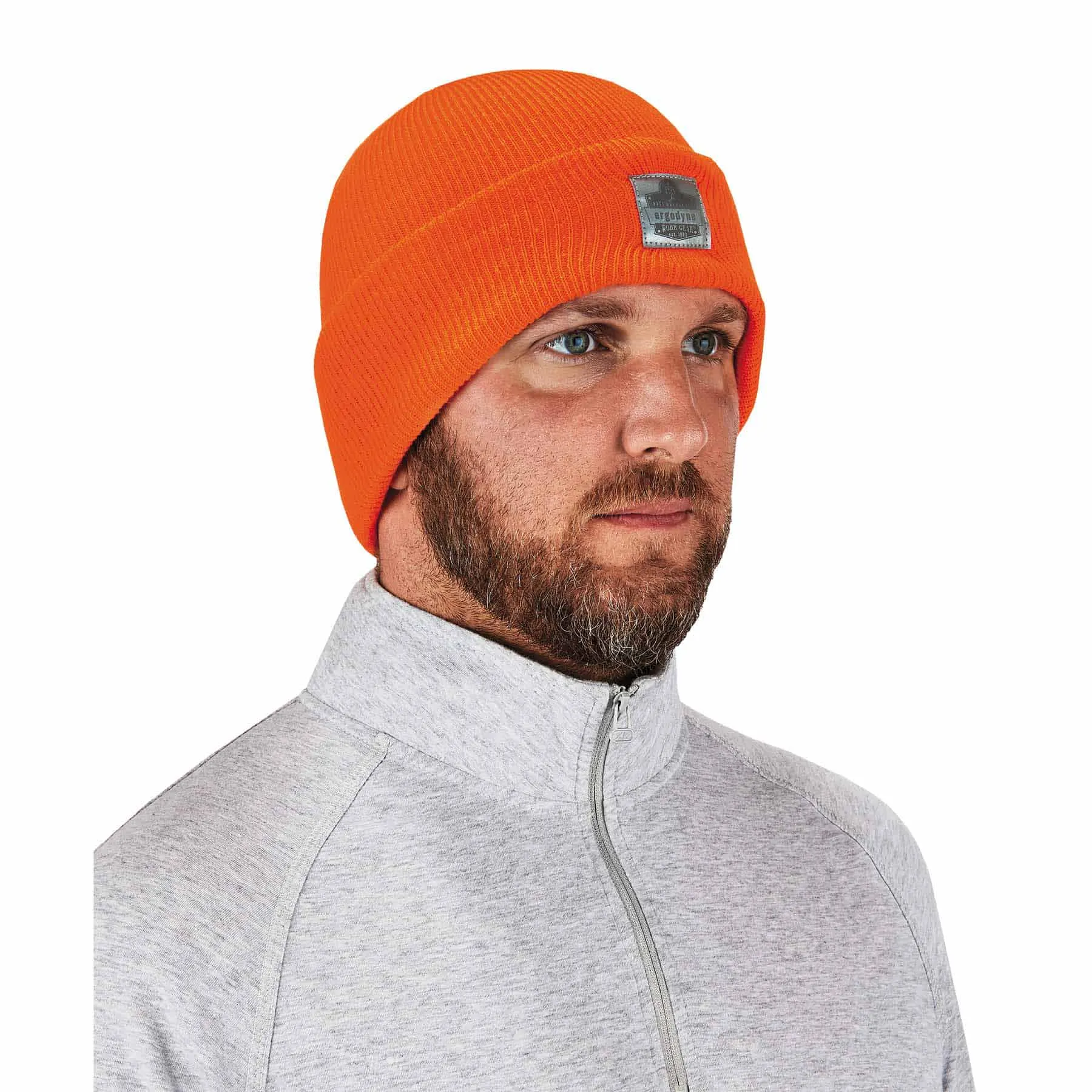 Ergodyne 16807 6806  Orange Cuffed Rib Knit Beanie Hat