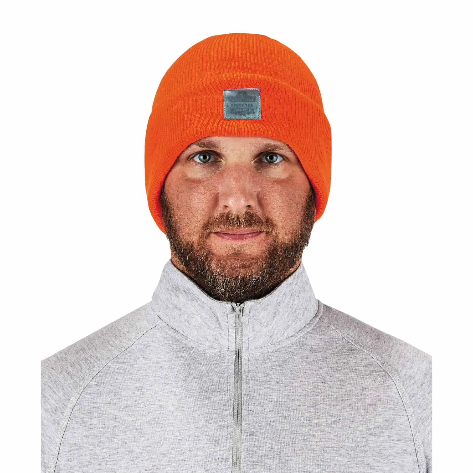 Ergodyne 16807 6806  Orange Cuffed Rib Knit Beanie Hat