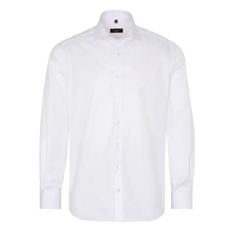 eterna Tattoo Cover Up Shirt Twill Swiss Cotton Non Iron - White