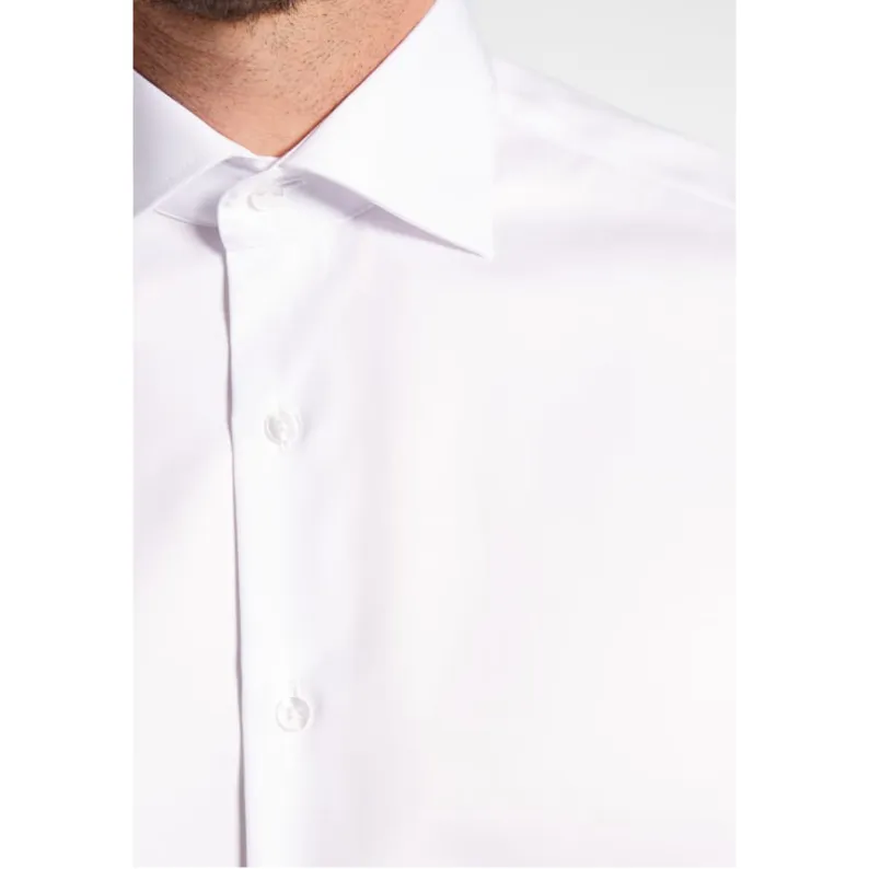 eterna Tattoo Cover Up Shirt Twill Swiss Cotton Non Iron - White