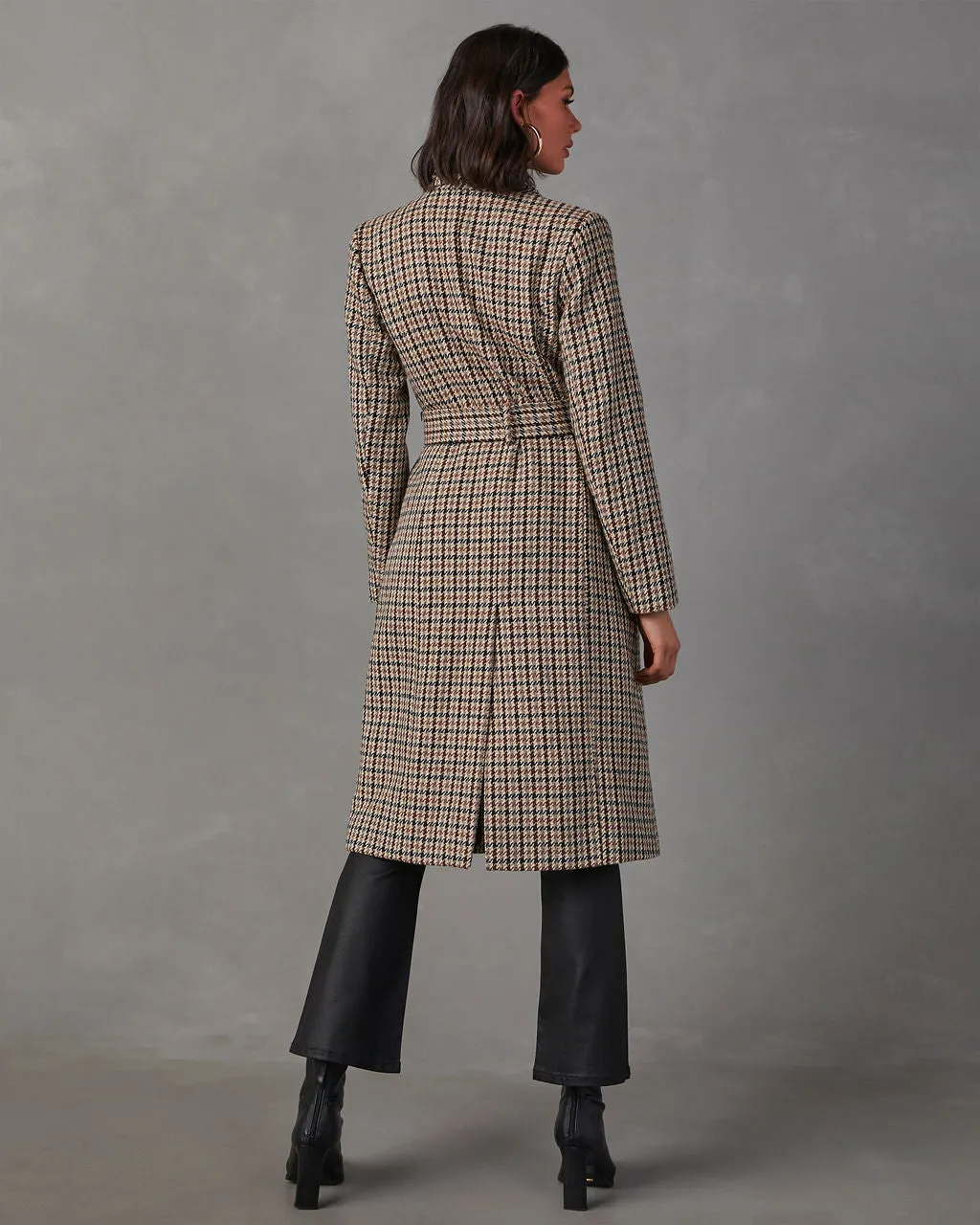 Fifth Avenue Belted Plaid Trench Coat