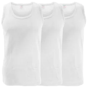 FLOSO Mens Interlock Single Vest (Pack Of 3)