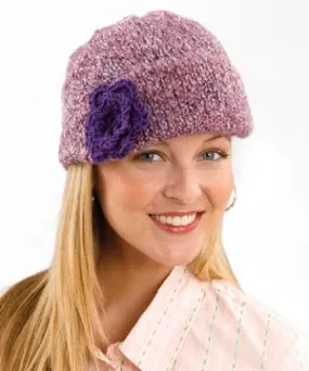 Flower Bedecked Decorated Cap Pattern (Knit)