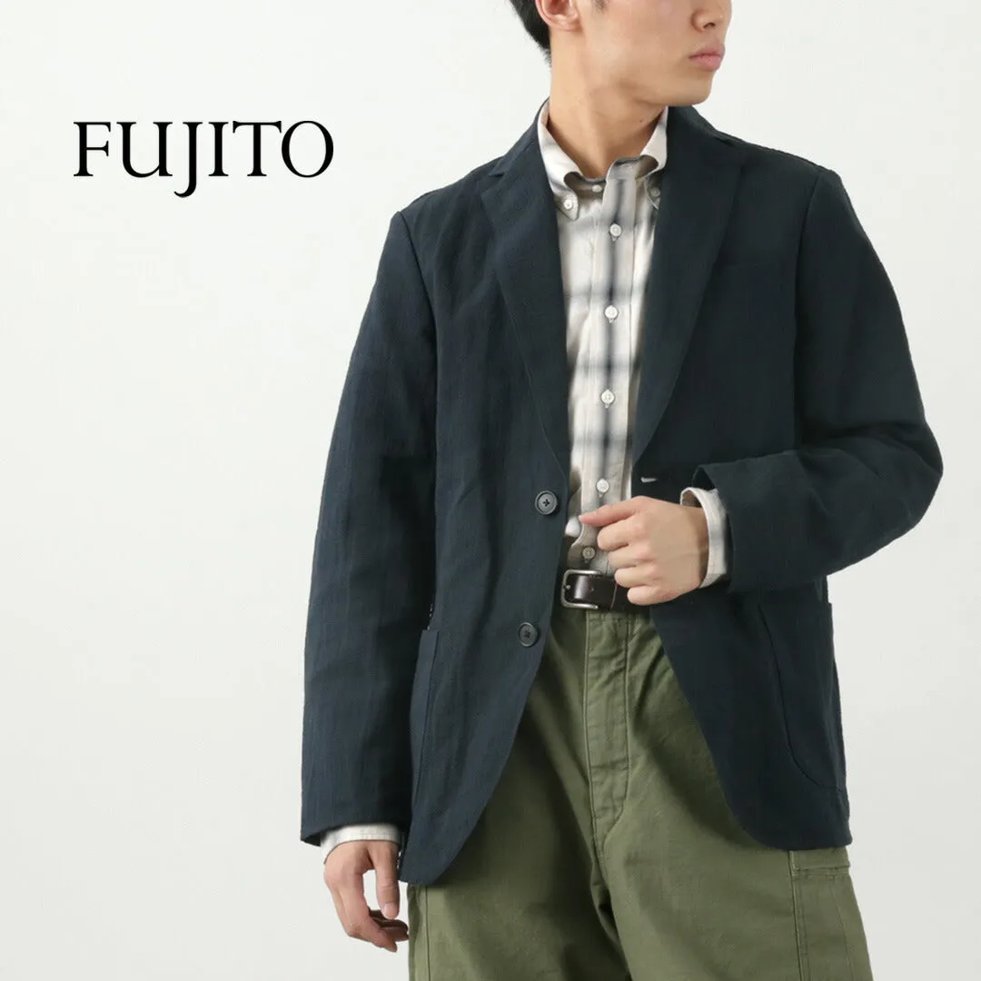 FUJITO / N.O.UN Jacket Cotton Linen Seersucker