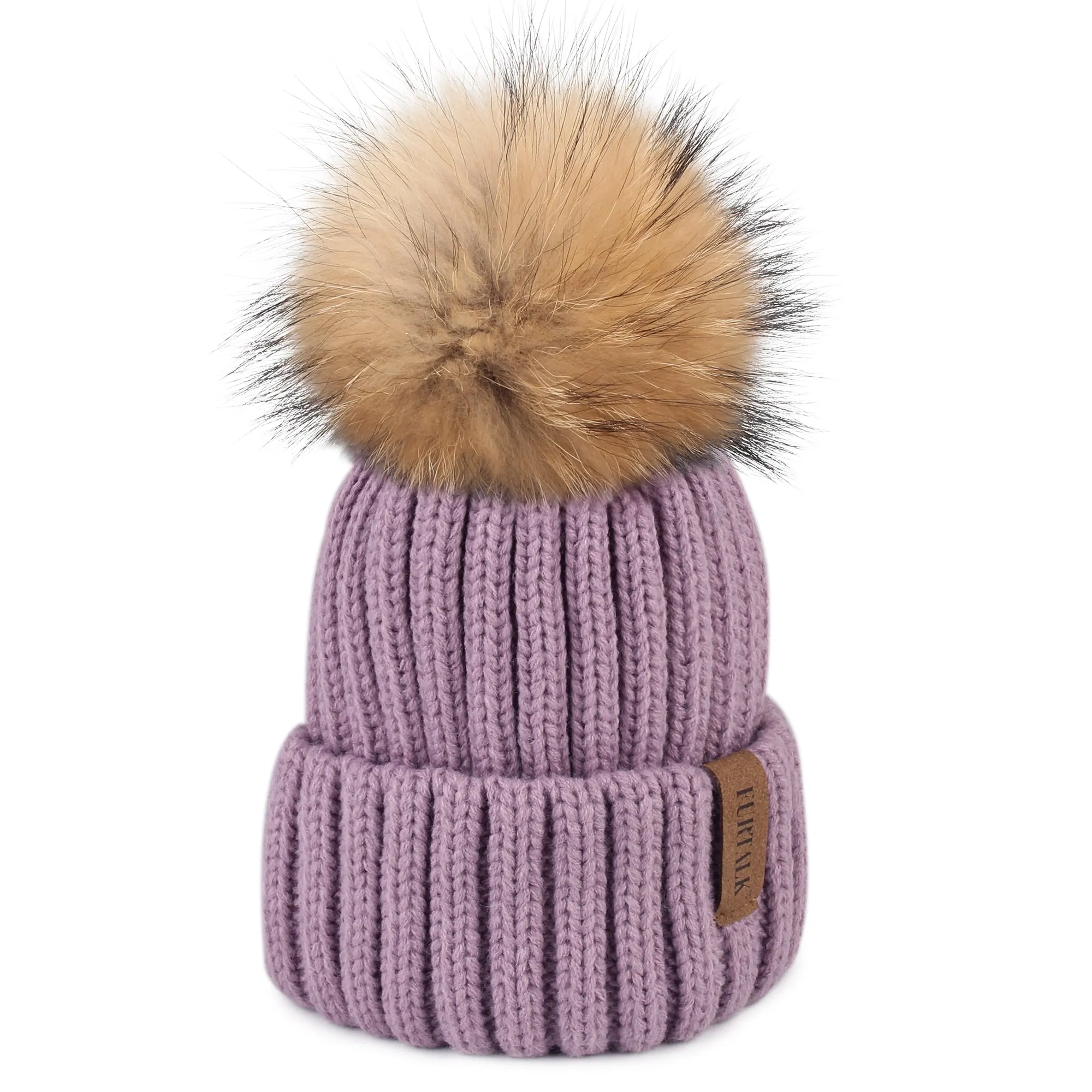 FURTALK Winter Women  Real Fur PomPom Hat  Drop Shipping HTWL001