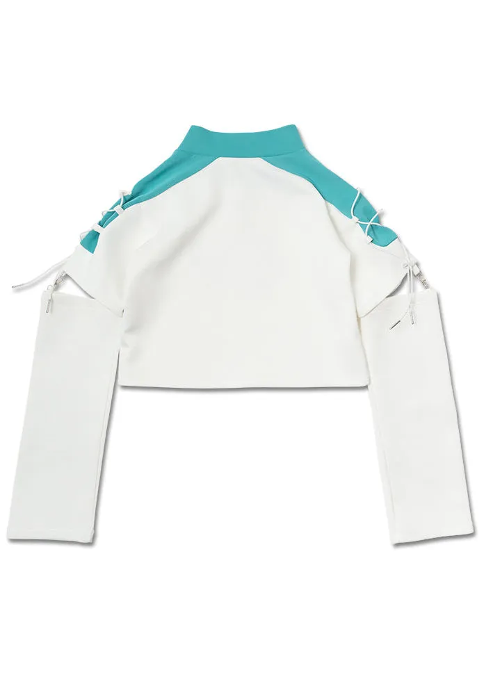 Future Trip Cyberpunk Astral White Cropped Top