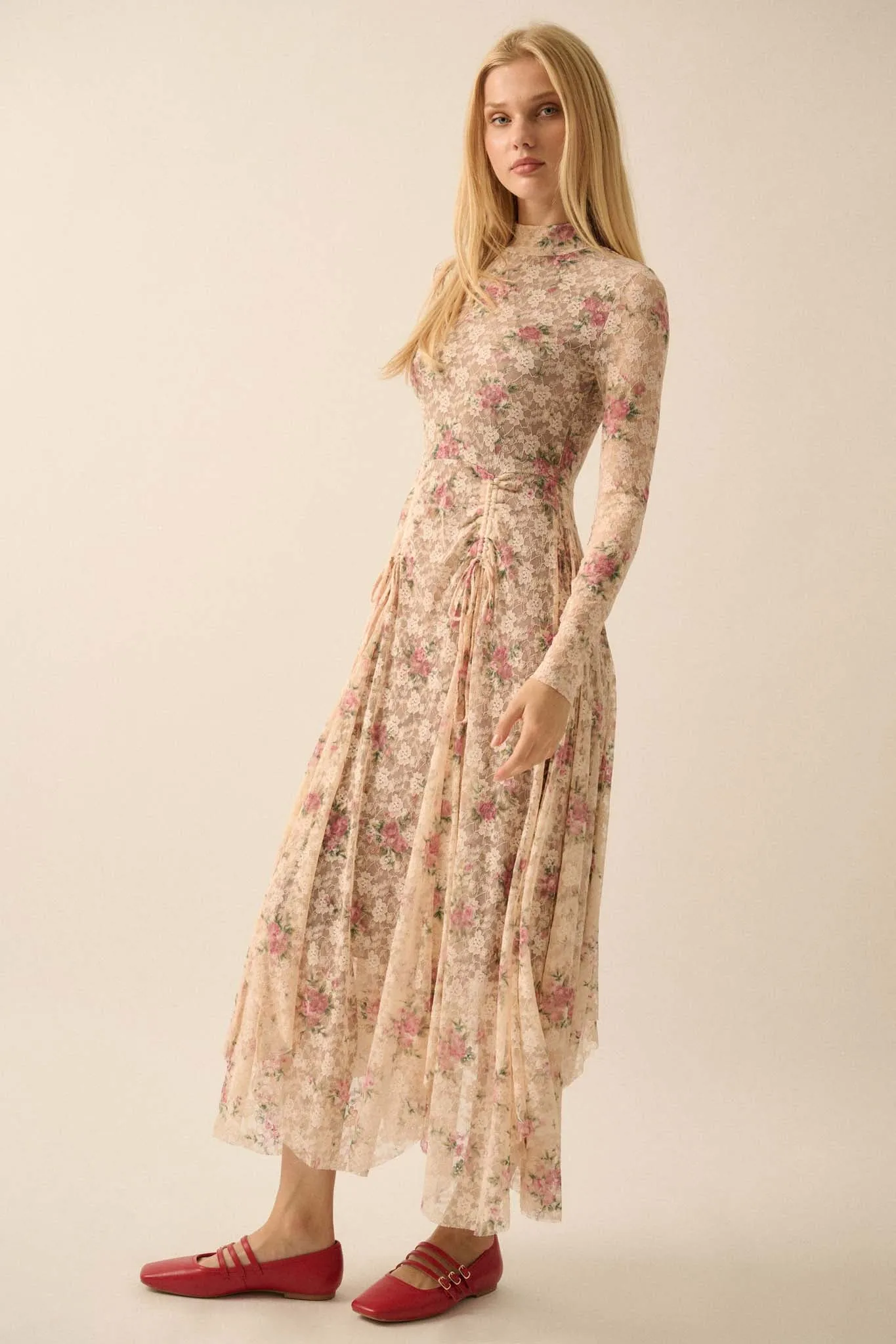 Garden of Delights Floral-Print Lace Maxi Dress