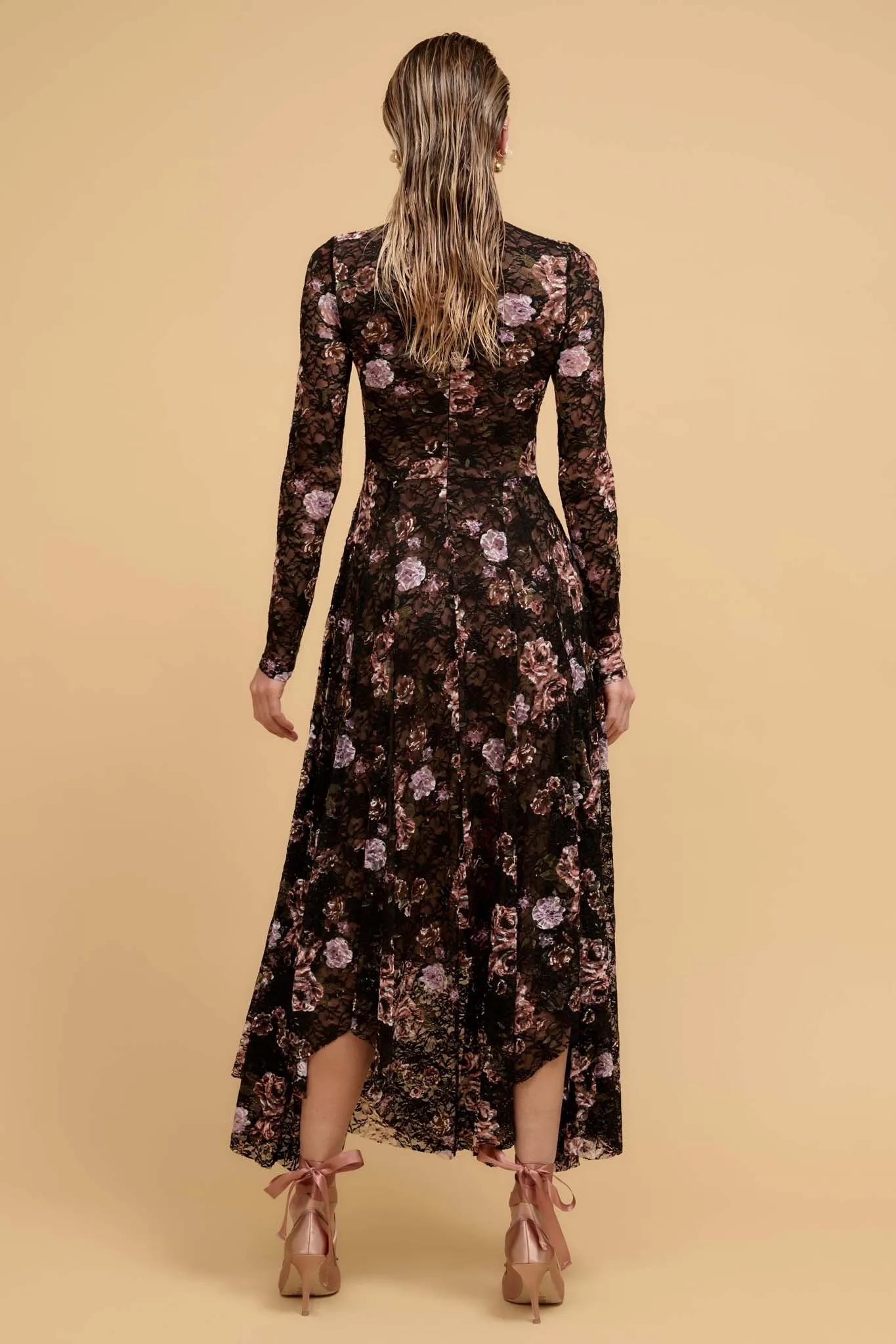 Garden of Delights Floral-Print Lace Maxi Dress