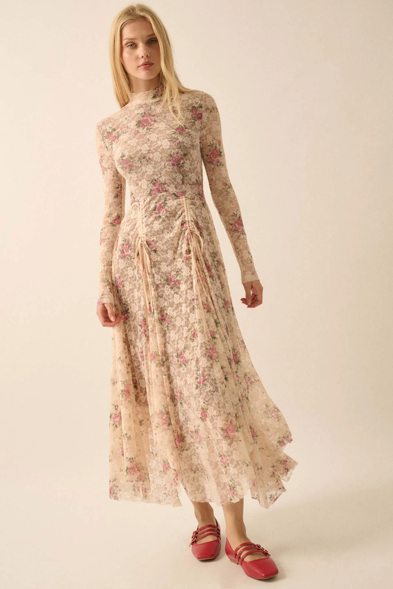 Garden of Delights Floral-Print Lace Maxi Dress