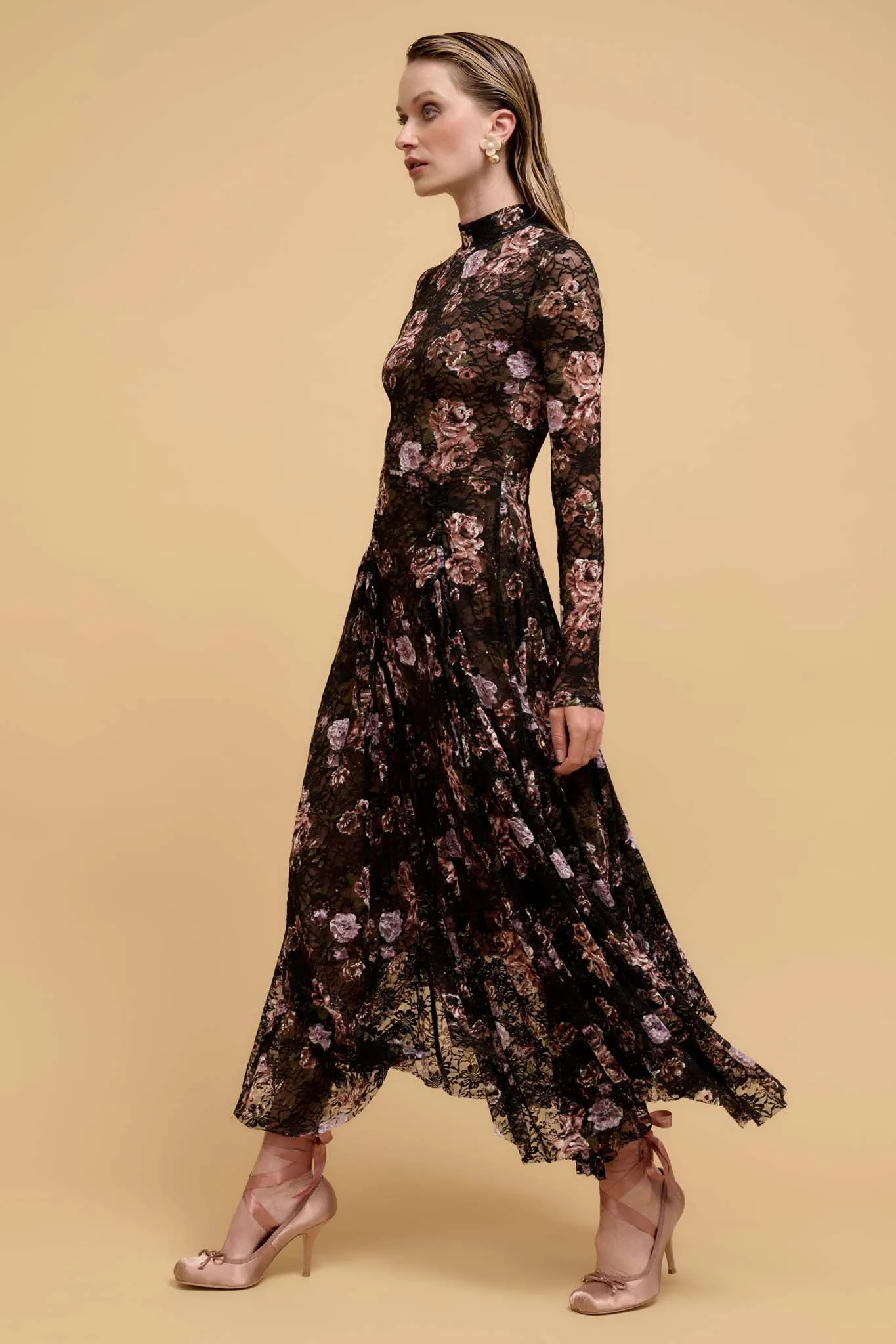 Garden of Delights Floral-Print Lace Maxi Dress