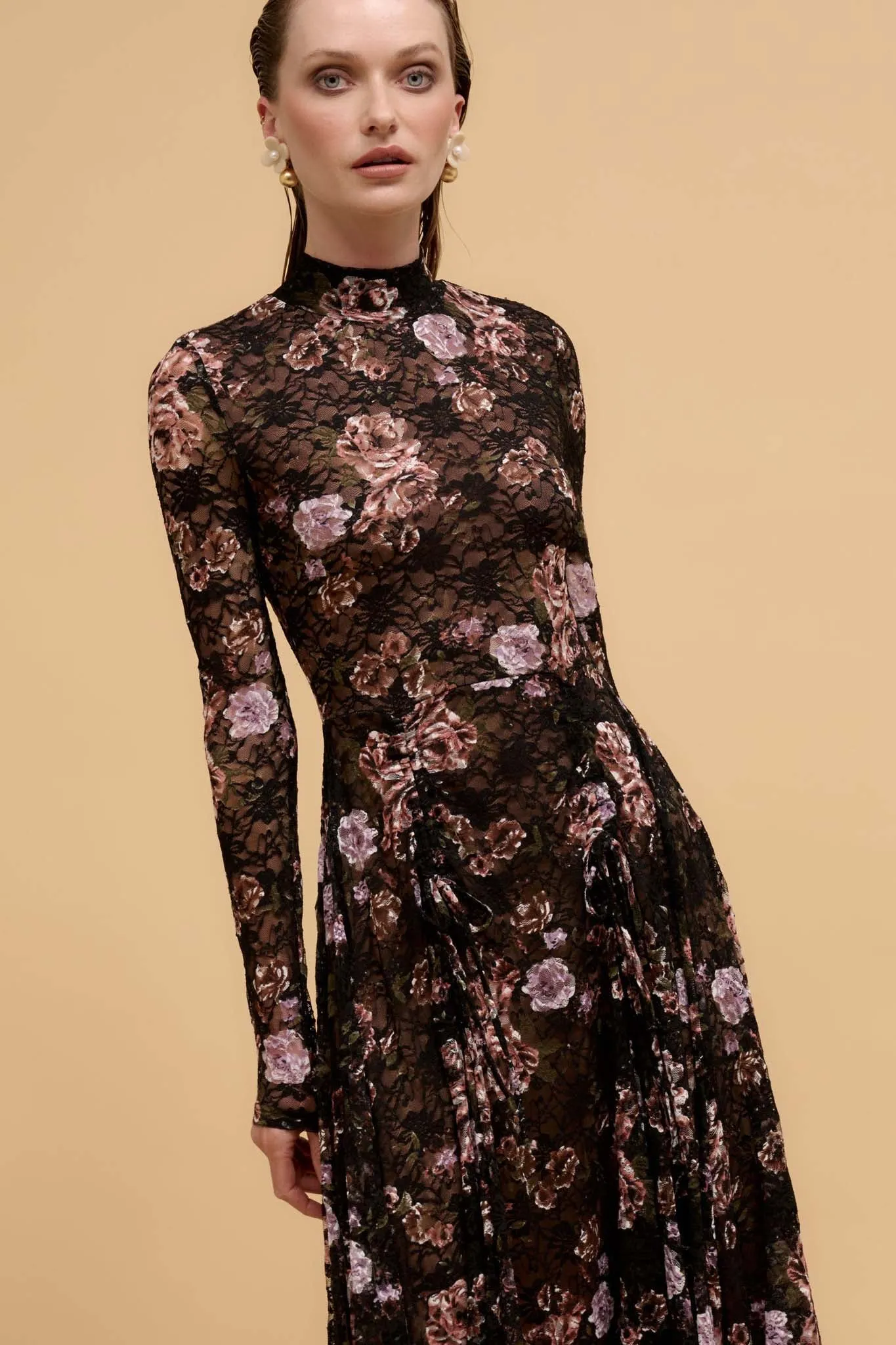 Garden of Delights Floral-Print Lace Maxi Dress