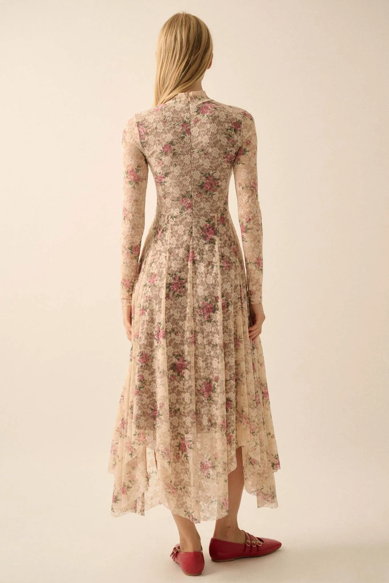 Garden of Delights Floral-Print Lace Maxi Dress