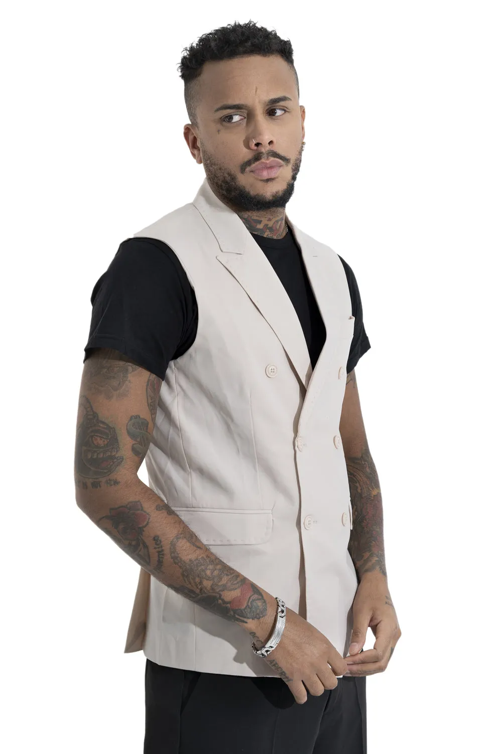 Giacca Uomo Gilet Doppio Petto Art. Gc04 Beige