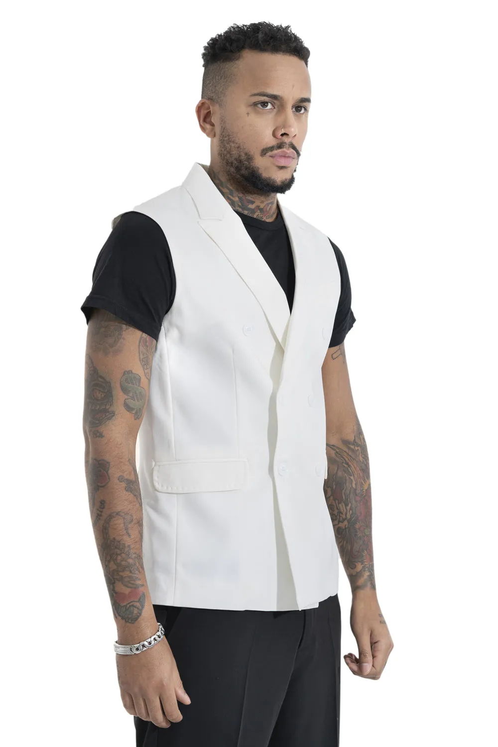 Giacca Uomo Gilet Doppio Petto Art. Gc04 Bianco