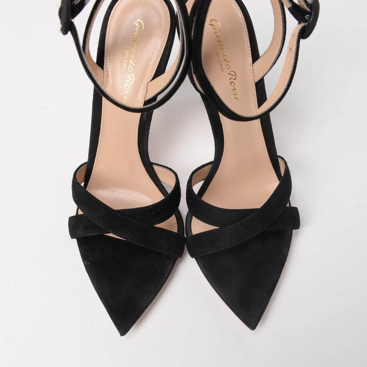 Gianvito Rossi Black Suede Alixia Sandals 36.5