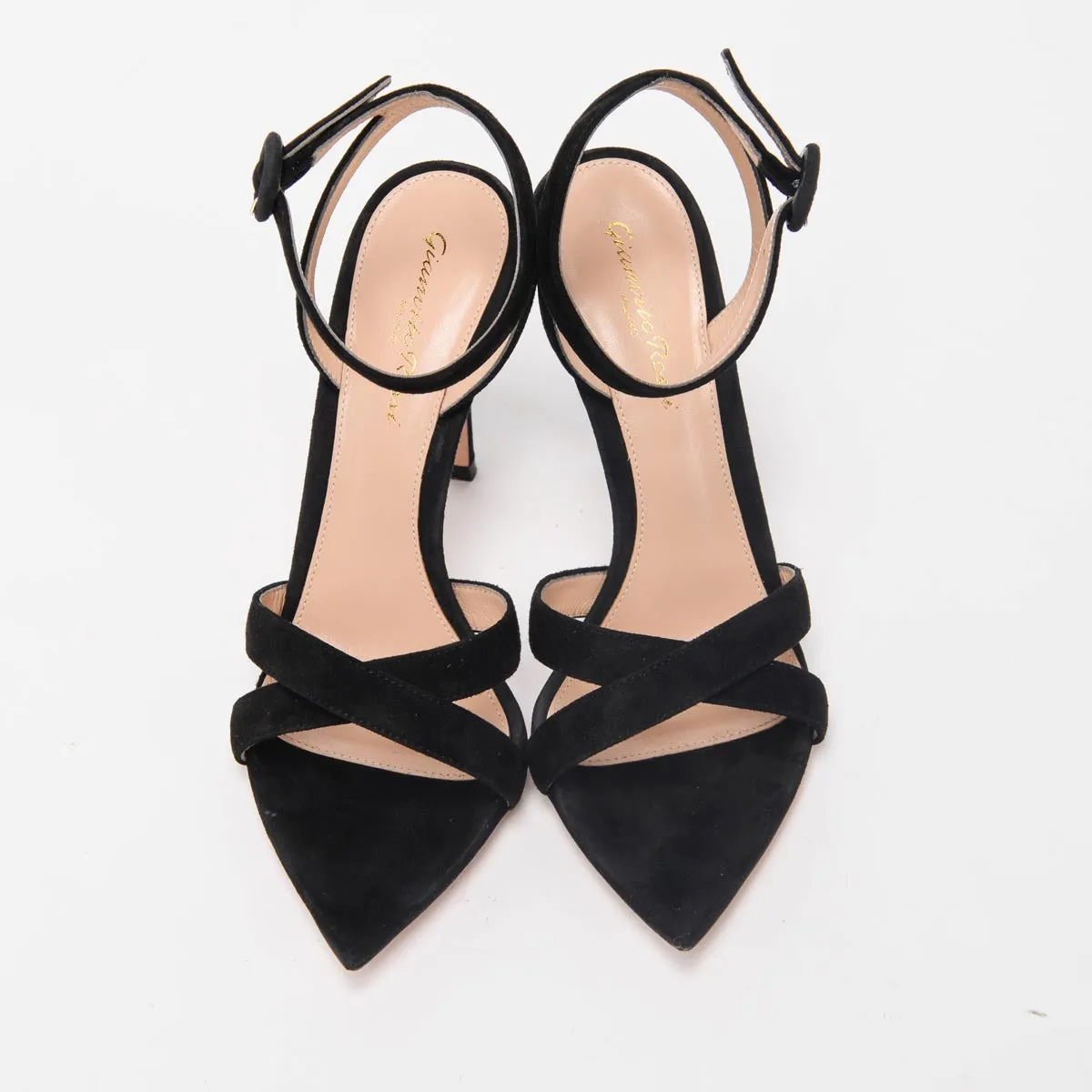 Gianvito Rossi Black Suede Alixia Sandals 36.5