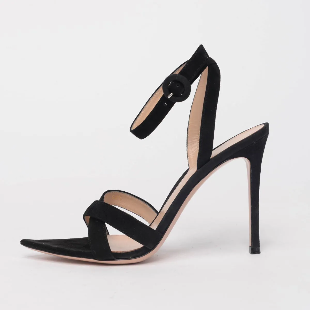 Gianvito Rossi Black Suede Alixia Sandals 36.5