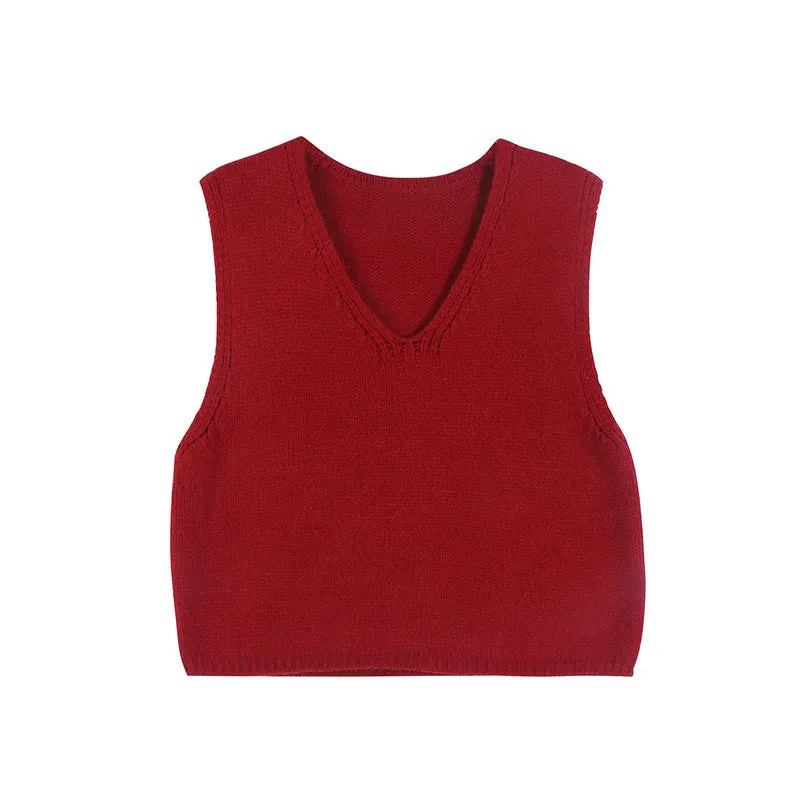 Girlary-shop 2024 fall fashion trends Weisong Women's Outer Wear Knitted Vest 2024 Autumn Korean Style Versatile Casual Sleeveless Pullover Vest Top