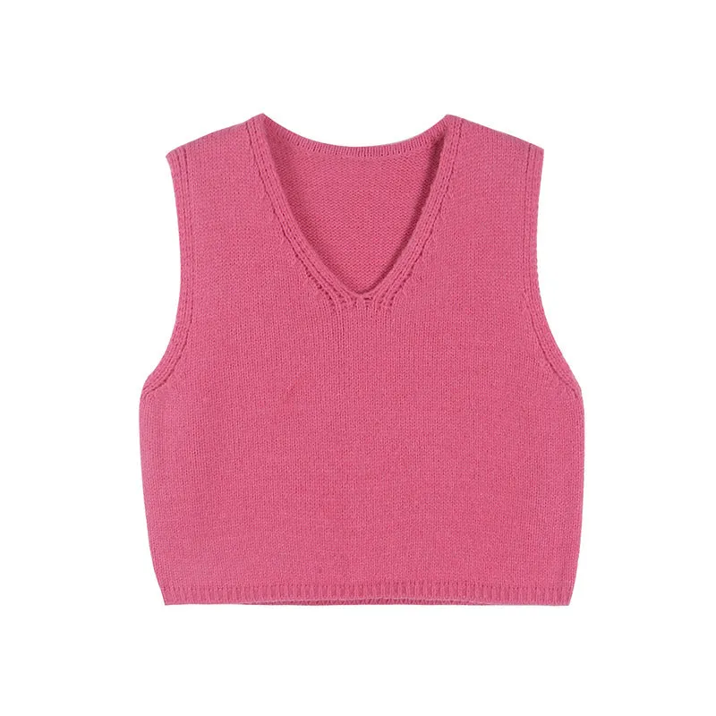 Girlary-shop 2024 fall fashion trends Weisong Women's Outer Wear Knitted Vest 2024 Autumn Korean Style Versatile Casual Sleeveless Pullover Vest Top