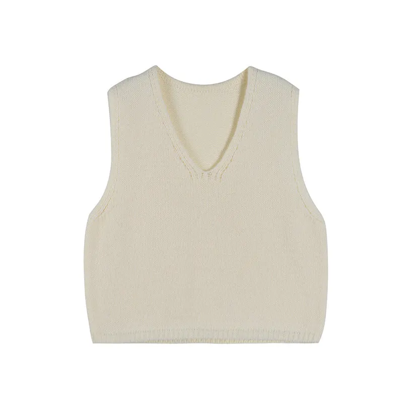 Girlary-shop 2024 fall fashion trends Weisong Women's Outer Wear Knitted Vest 2024 Autumn Korean Style Versatile Casual Sleeveless Pullover Vest Top