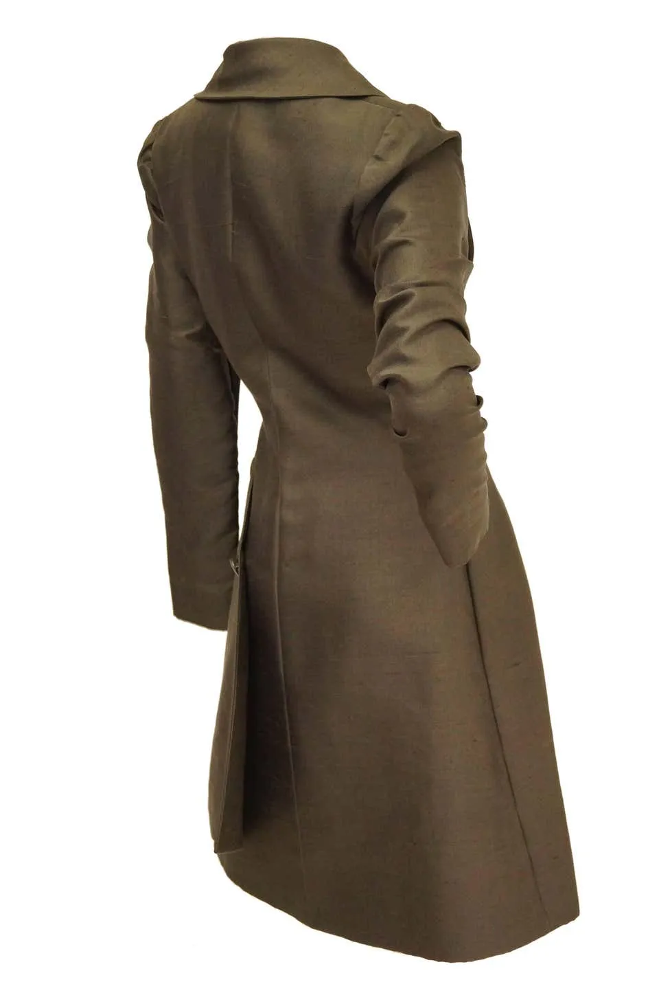 Givenchy Grey Umber Raw Silk Wrap Dress, 1960s