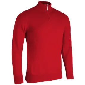 GLENMUIR Jasper Quarter Zip Merino Wool Sweater - Mens - Garnet