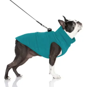 Gooby Half Zip-Up Fleece Vest Turquoise