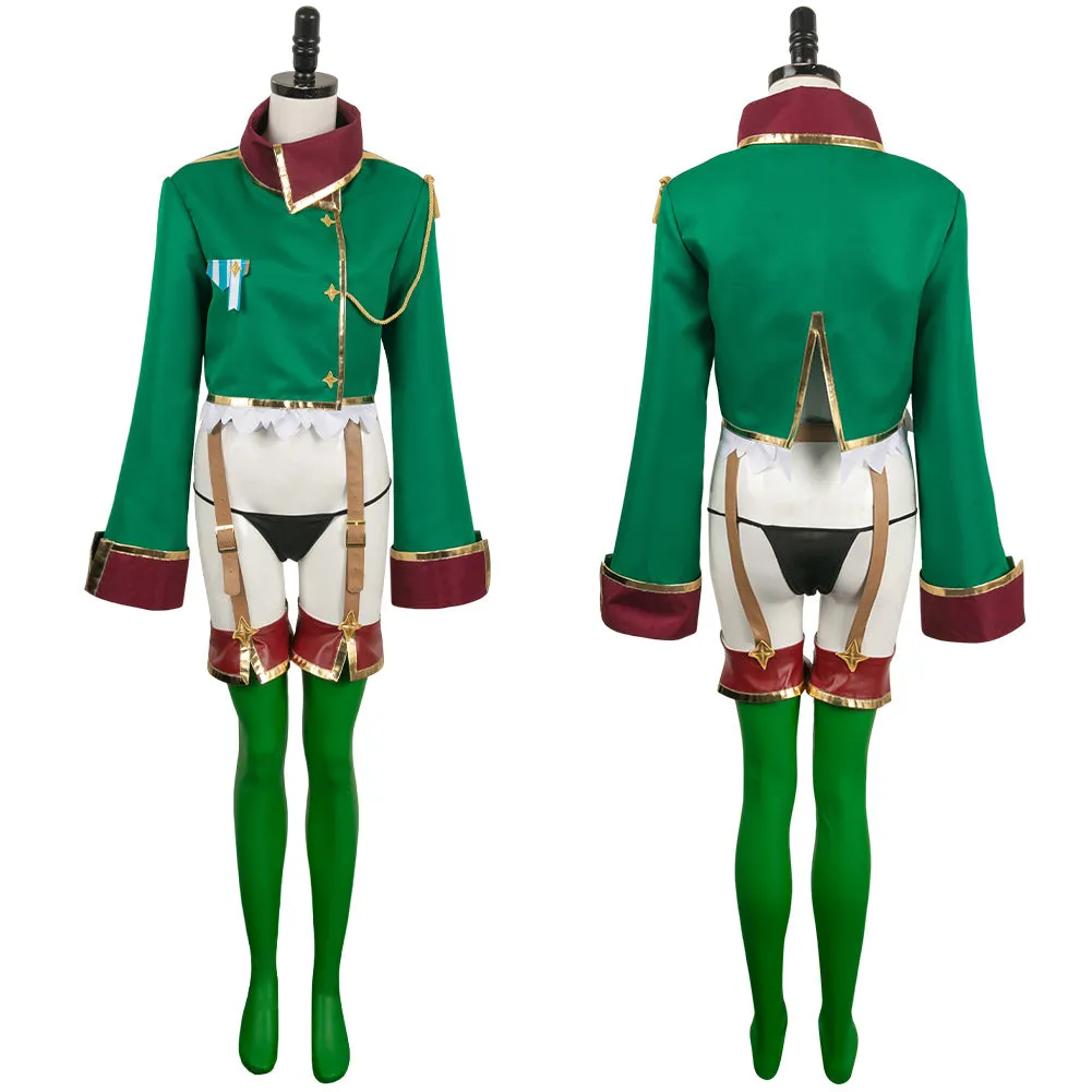 Gushing over Magical Girls Araga Kiwi Women Green Outfit Party Carnival Halloween Cosplay Costume