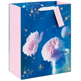 Hallmark 13'' Pink Peonies on Blue Large Gift Bag