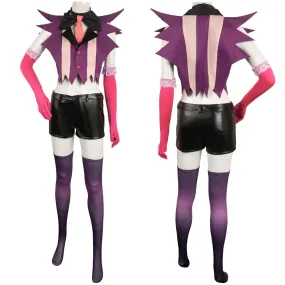 Hazbin Hotel Angel Dust Women Purple Combat Suit Party Carnival Halloween Cosplay Costume