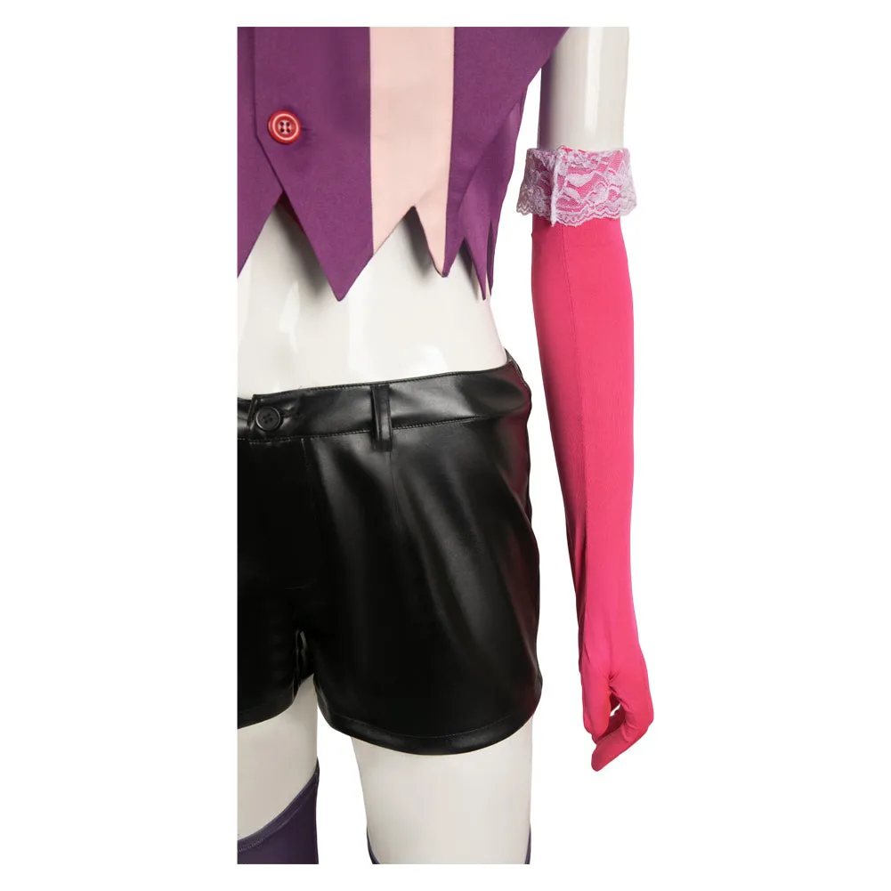 Hazbin Hotel Angel Dust Women Purple Combat Suit Party Carnival Halloween Cosplay Costume