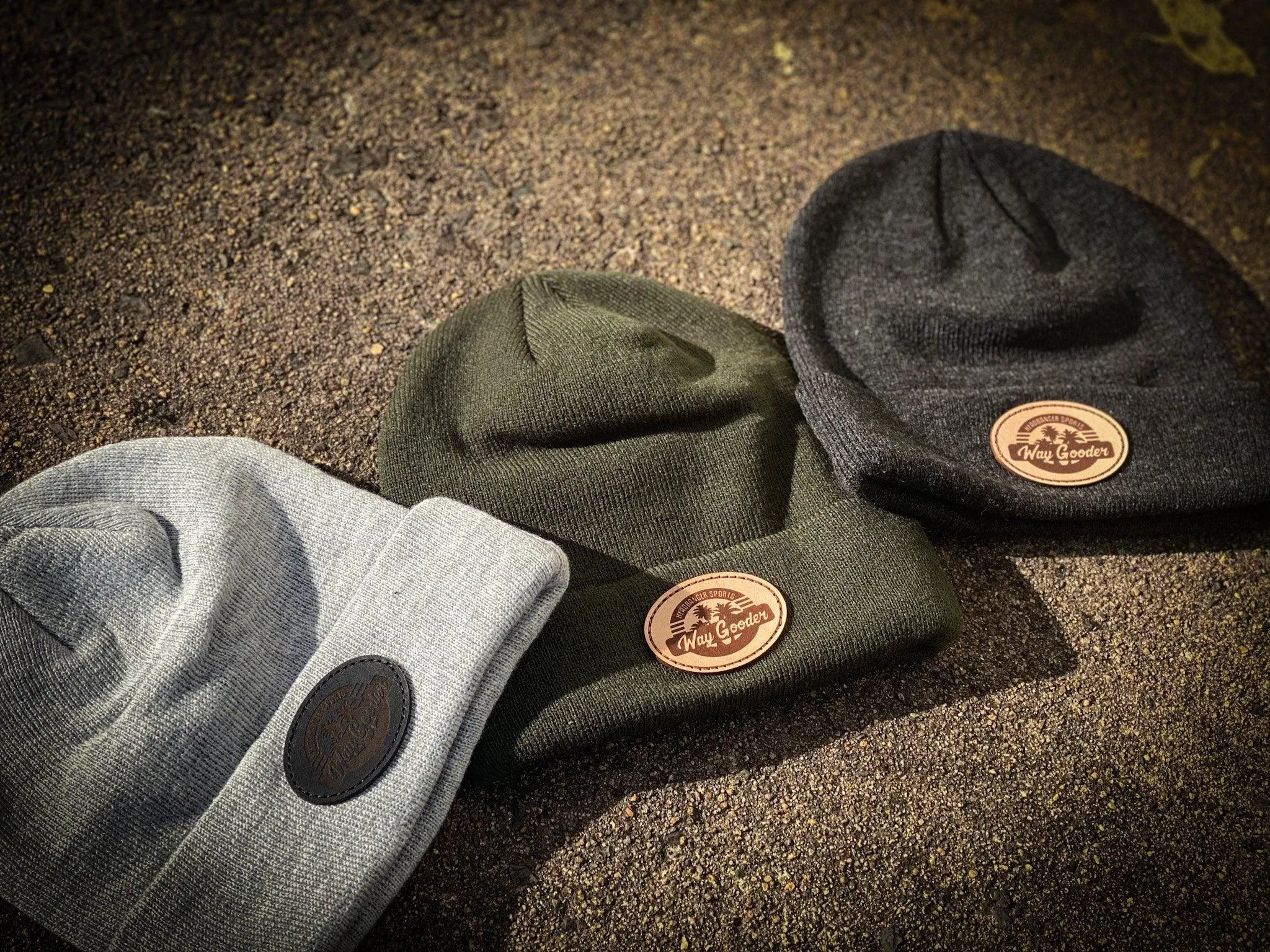 Headbanger Sports Way Gooder Leather Patch Beanies: Multiple Colors