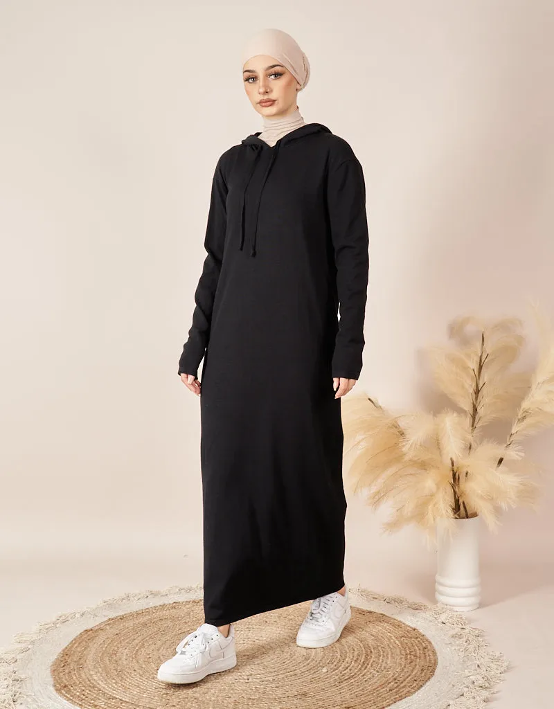 Hooded Knit Dress - Dark Shades