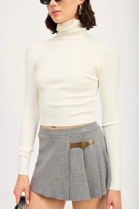 Hot Girl Emory Ribbed Turtleneck Long Sleeve Top