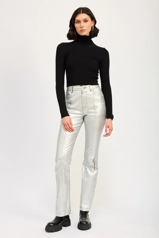 Hot Girl Emory Ribbed Turtleneck Long Sleeve Top