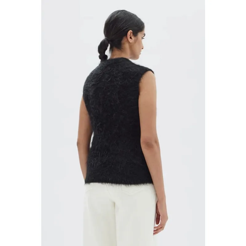 Hunter Alpaca Cropped Knit Vest | Black