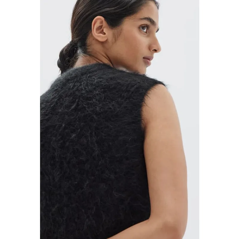 Hunter Alpaca Cropped Knit Vest | Black