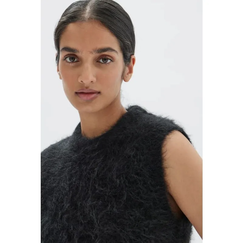 Hunter Alpaca Cropped Knit Vest | Black