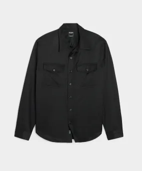 Japanese Sateen Utility Shirt in Black