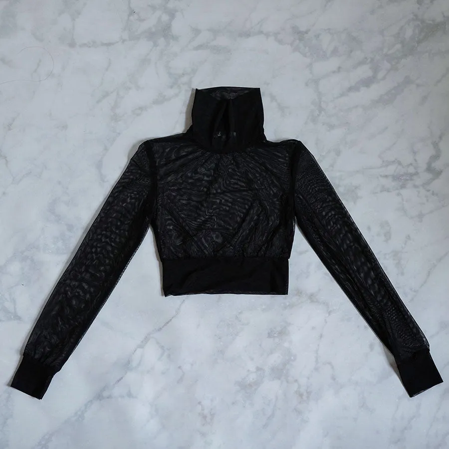 Japchae Mesh Turtleneck Crop Top